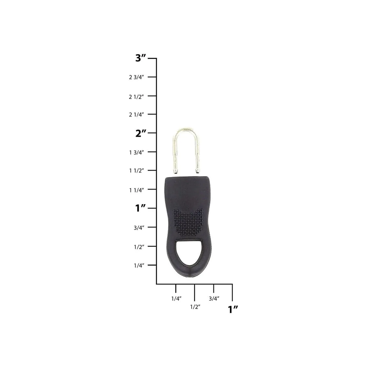1 3/8" Black, Large Zipper Fixer, Plastic, #ZF-2
