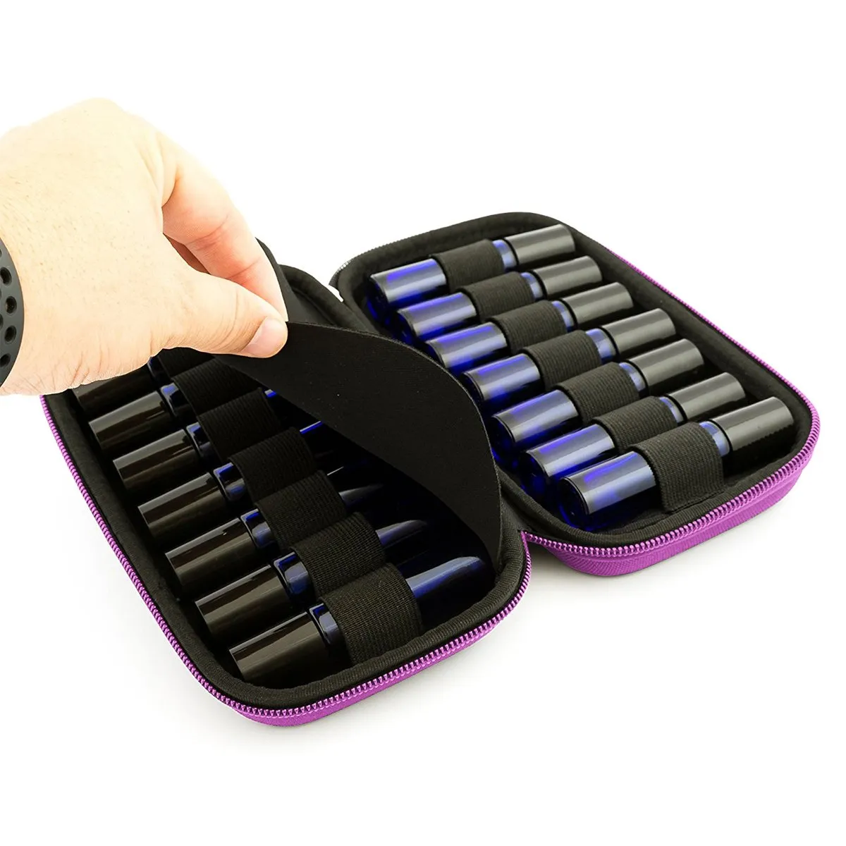 Aroma Outfitters Essential Oil Carrying Case. Premium Storage Protection & Organizer for Roller Bottles. Carry Case Protects up to 14 Roller Balls and Sample Drams - Perfect for Travel (Pink) pink