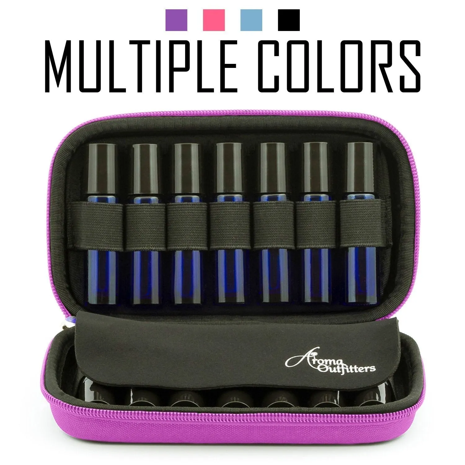 Aroma Outfitters Essential Oil Carrying Case. Premium Storage Protection & Organizer for Roller Bottles. Carry Case Protects up to 14 Roller Balls and Sample Drams - Perfect for Travel (Pink) pink