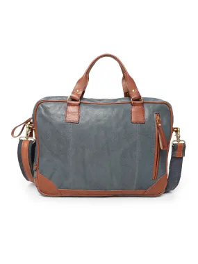 Art N Vintage Winger :  Real Leather Navy With Cognac Color Laptop Bag