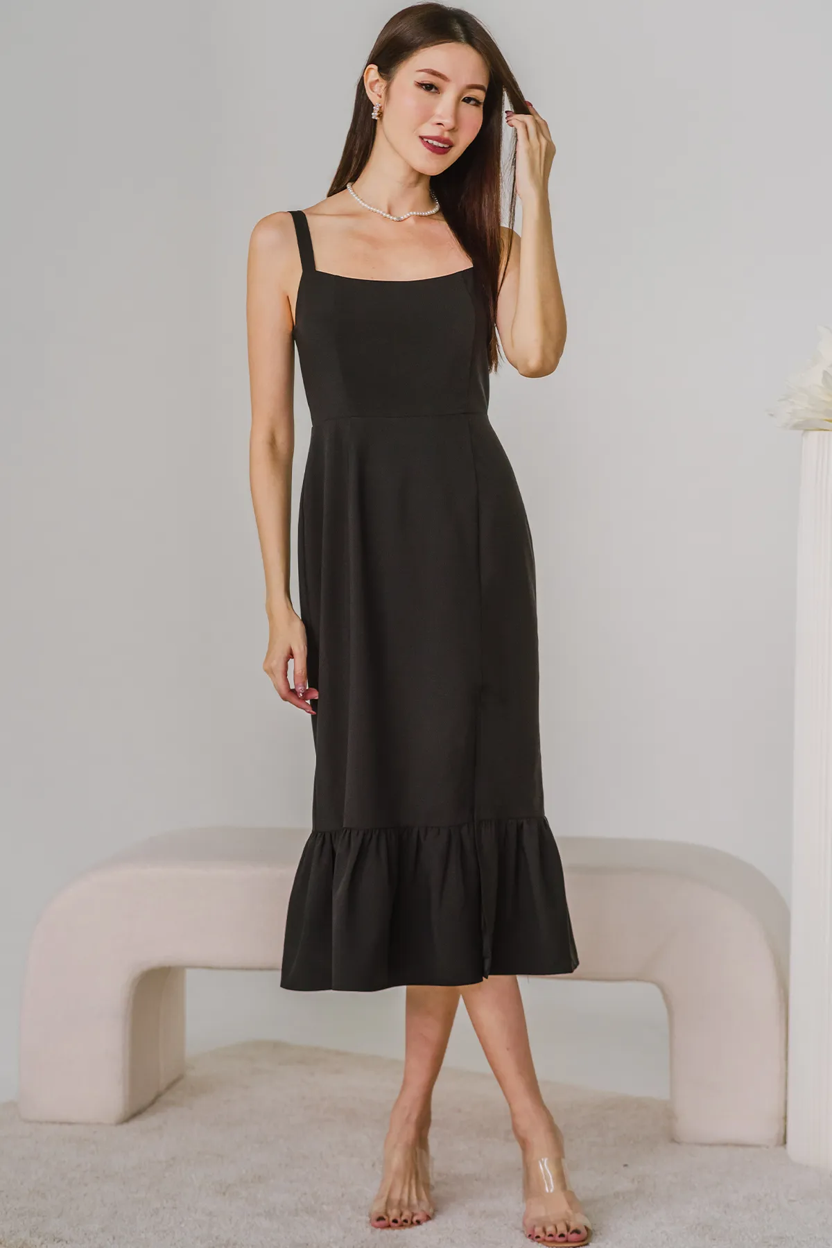 Ballet of Petal Midi Dress (Black)