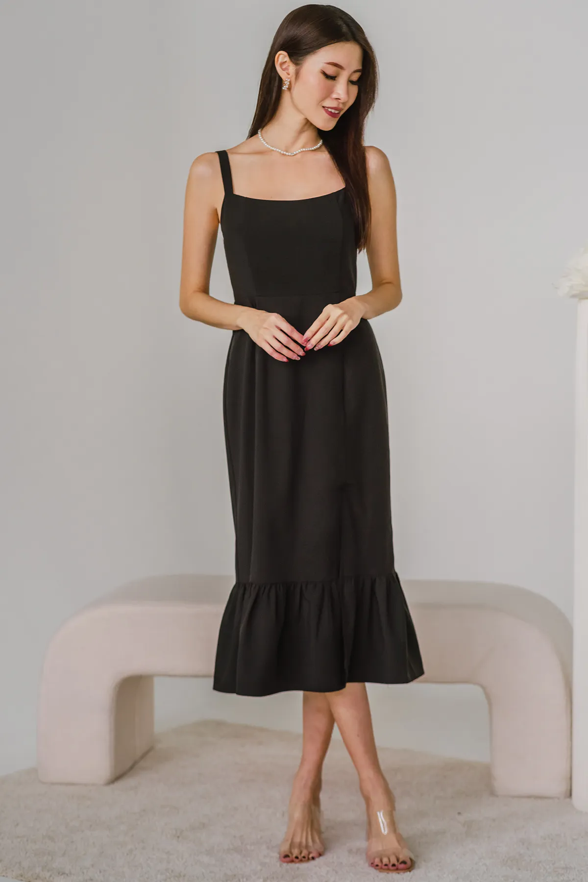Ballet of Petal Midi Dress (Black)