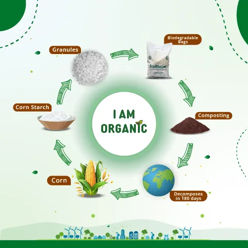 Biodegradable and Compostable U-cut Carry Bags 20x24(25pcs)10kgs Capacity