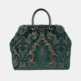 Burnout Velvet Jade Green Carpet Handbag Weekender