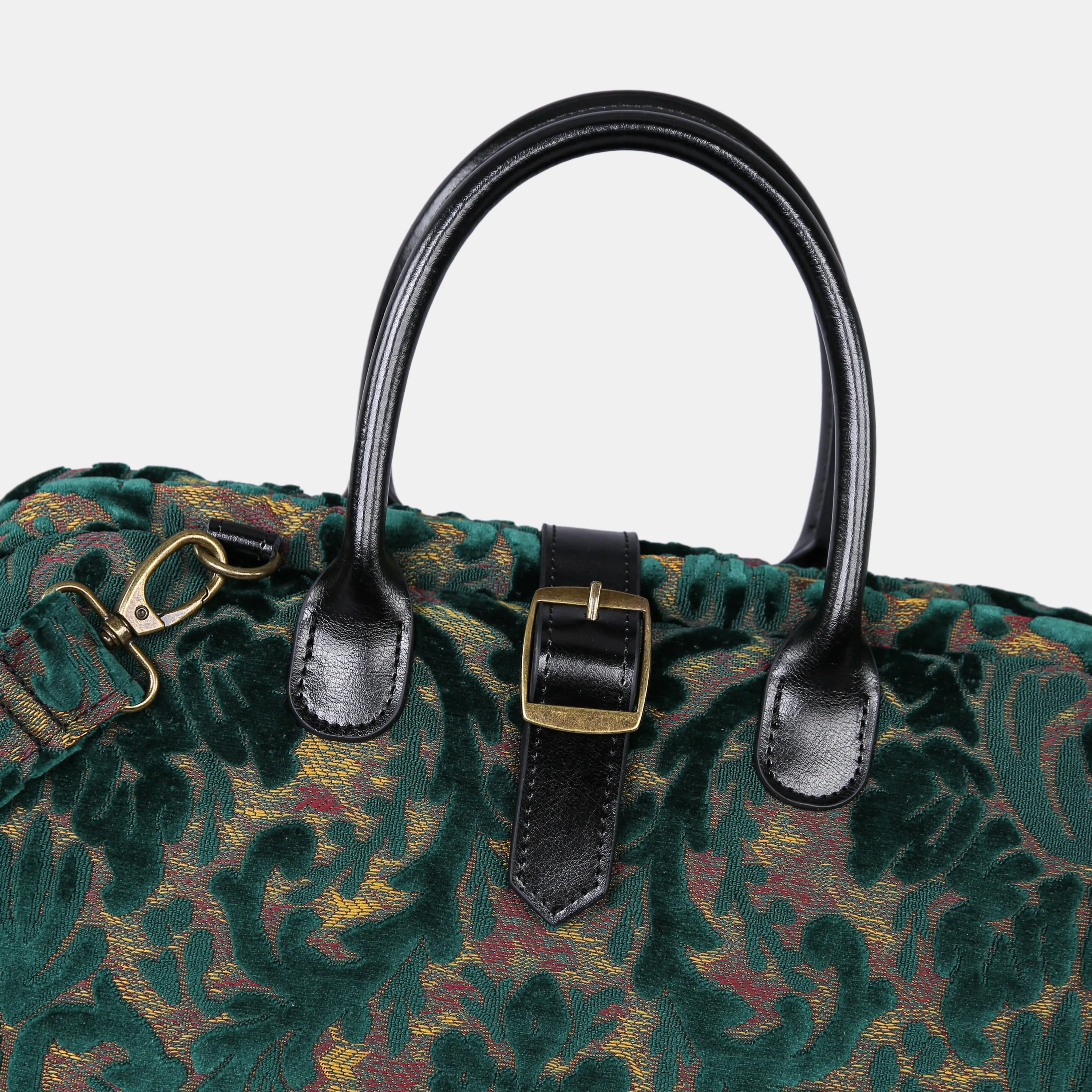 Burnout Velvet Jade Green Carpet Handbag Weekender