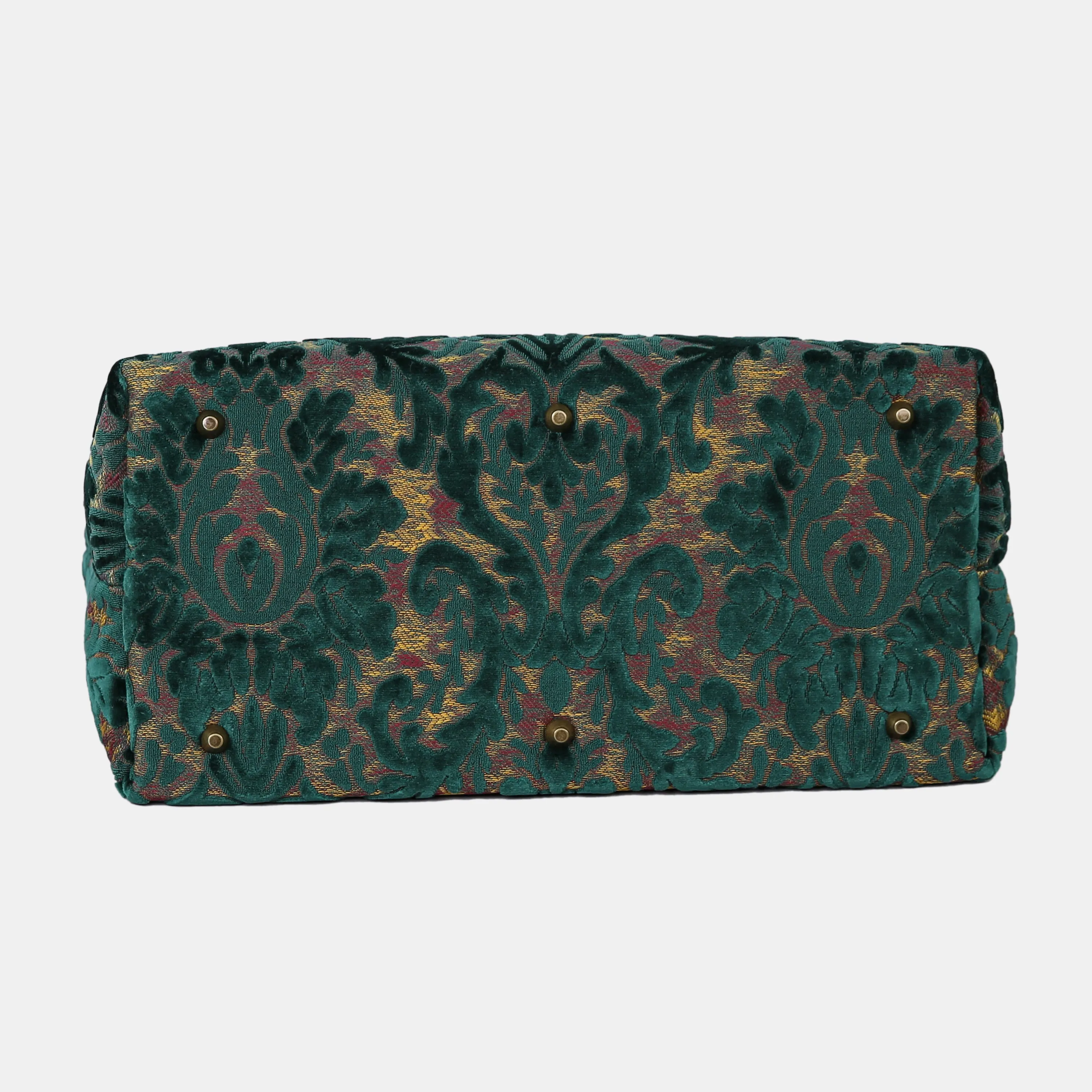 Burnout Velvet Jade Green Carpet Handbag Weekender