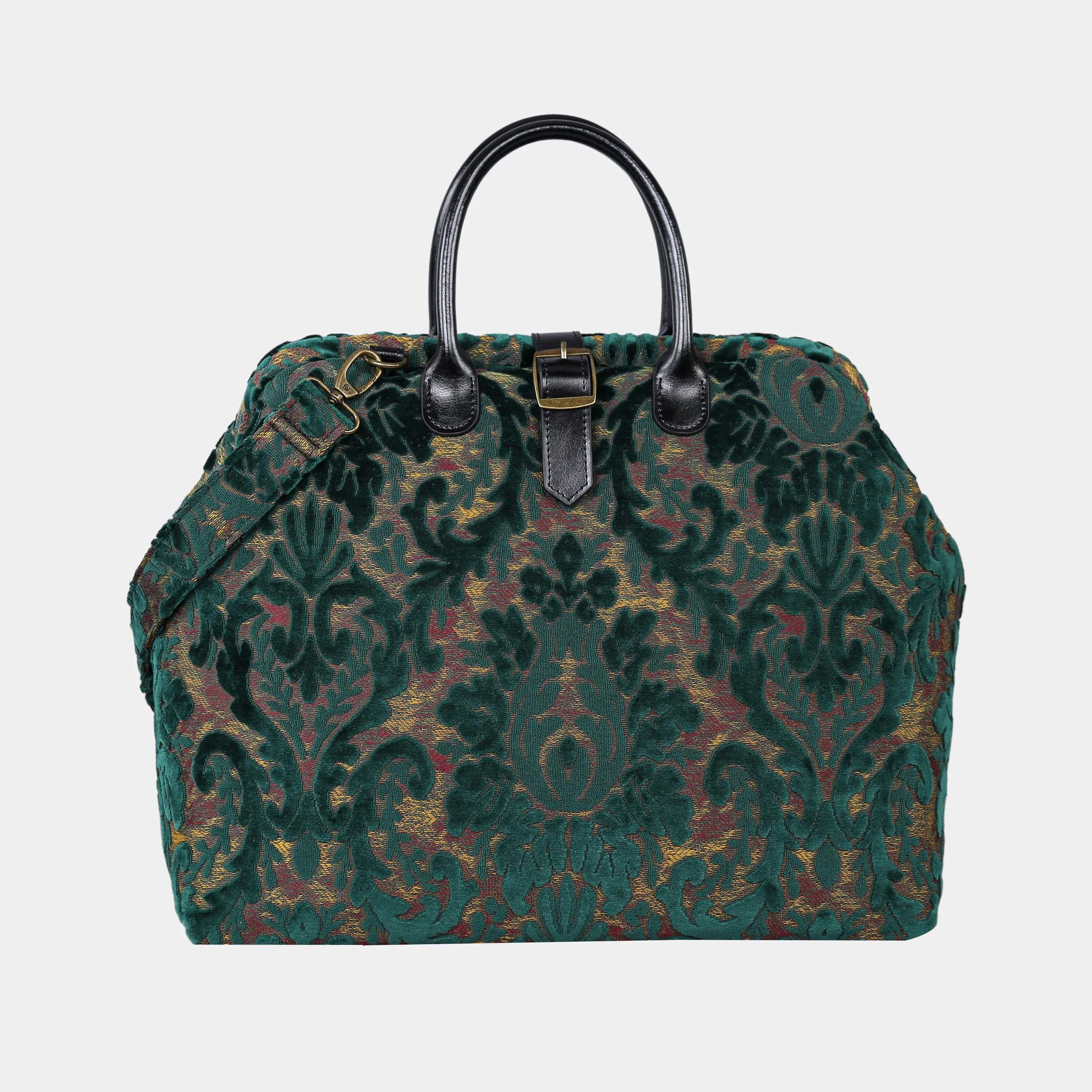 Burnout Velvet Jade Green Carpet Handbag Weekender