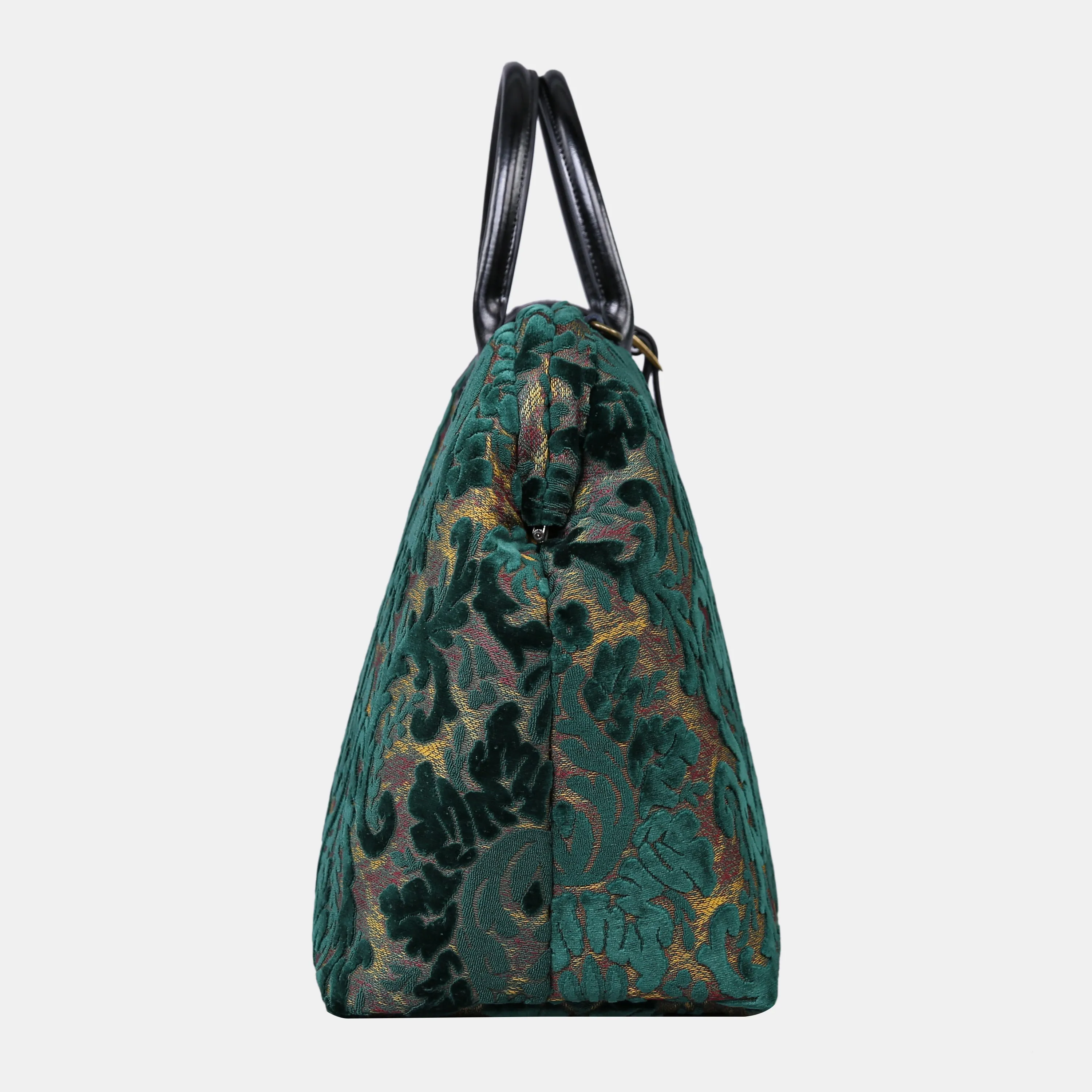 Burnout Velvet Jade Green Carpet Handbag Weekender