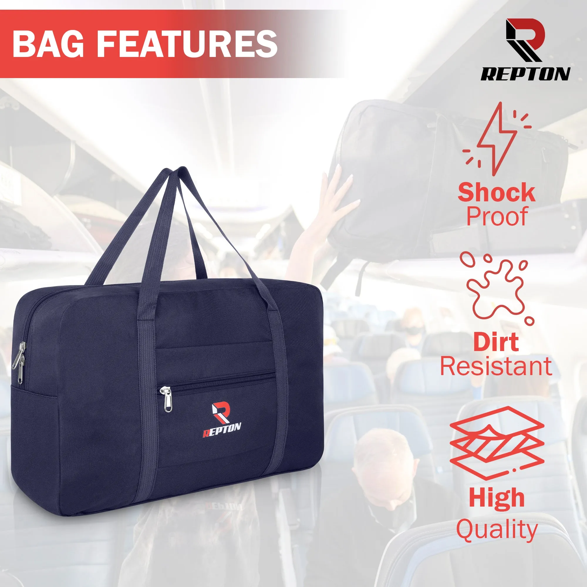 Cabin Bag 45x36x20 | Airlines Underseat Travel Bag Holdall Bag | Carry on Hand Luggage Weekend Bag for Men & Women