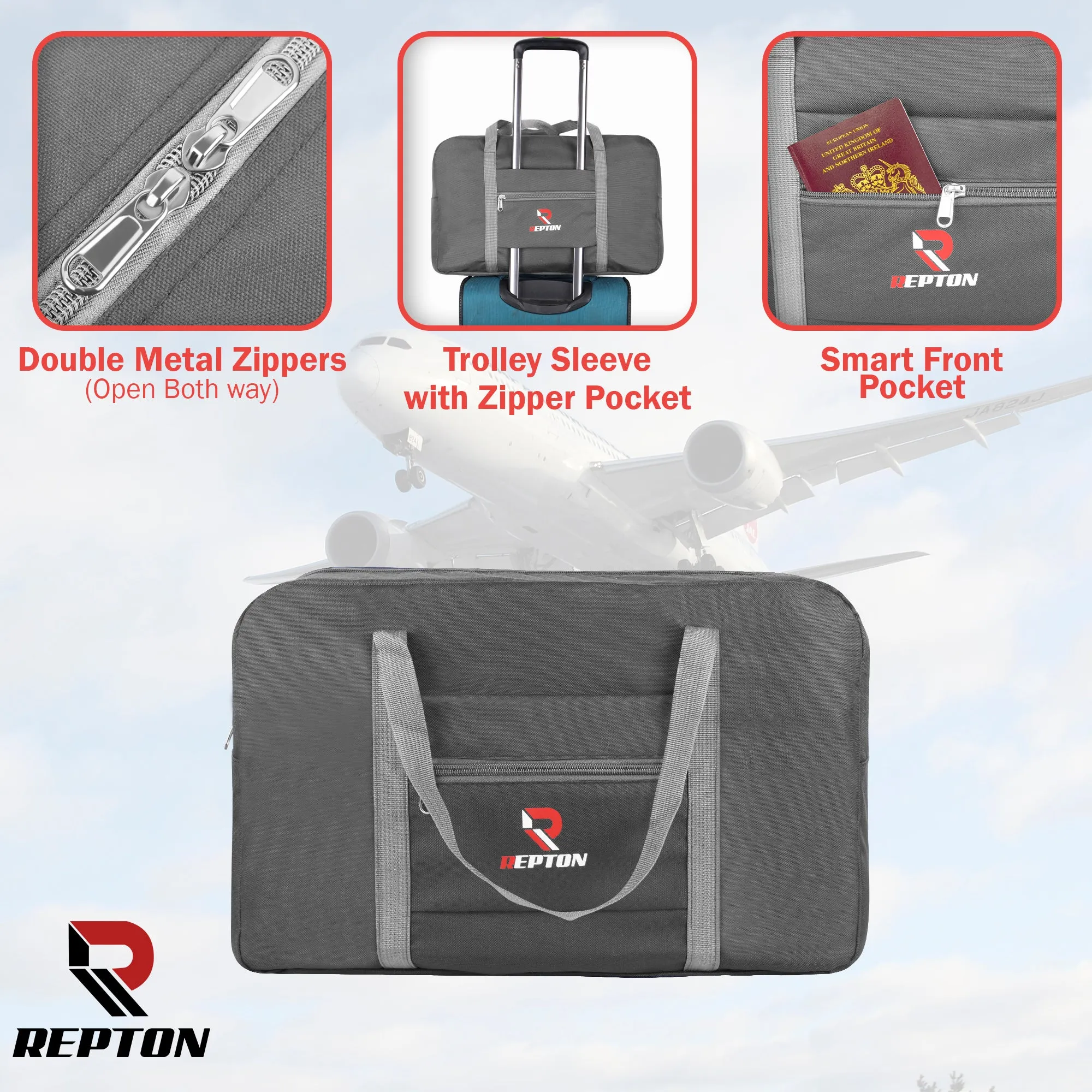 Cabin Bag 45x36x20 | Airlines Underseat Travel Bag Holdall Bag | Carry on Hand Luggage Weekend Bag for Men & Women