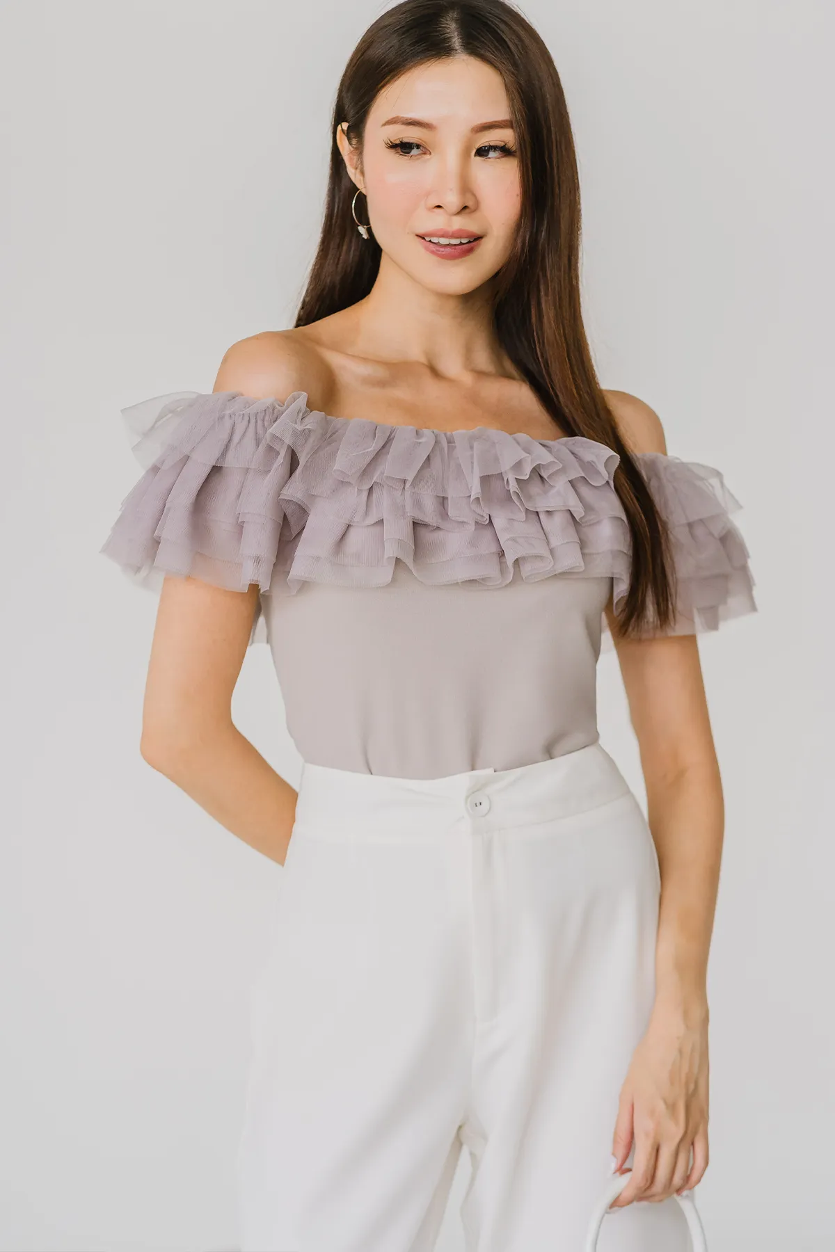 Cali Dream Mesh Top (Lilac Grey)