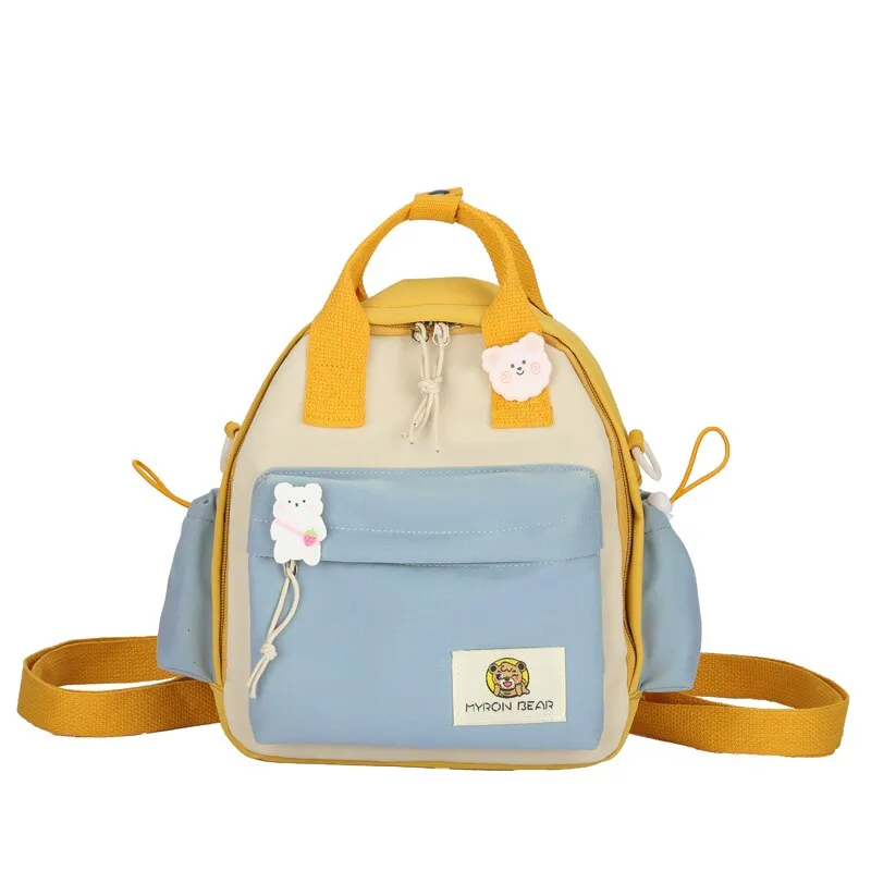 Christmas Gift Cute contrast color small backpack Mini schoolbags for school young female students Waterproof nylon travel backpack fashion