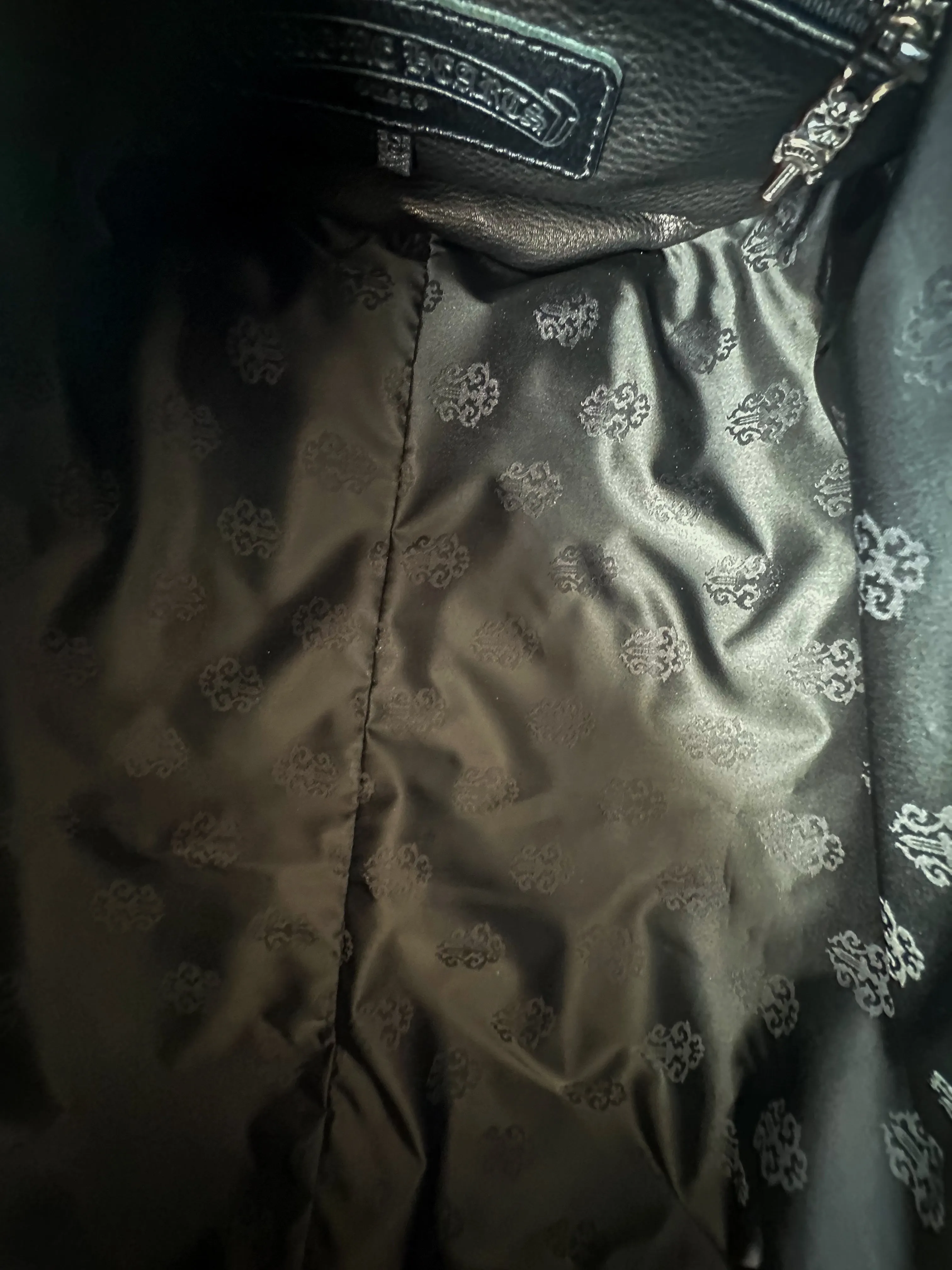 Chrome Hearts Black Cross Patch Leather Duffel Bag