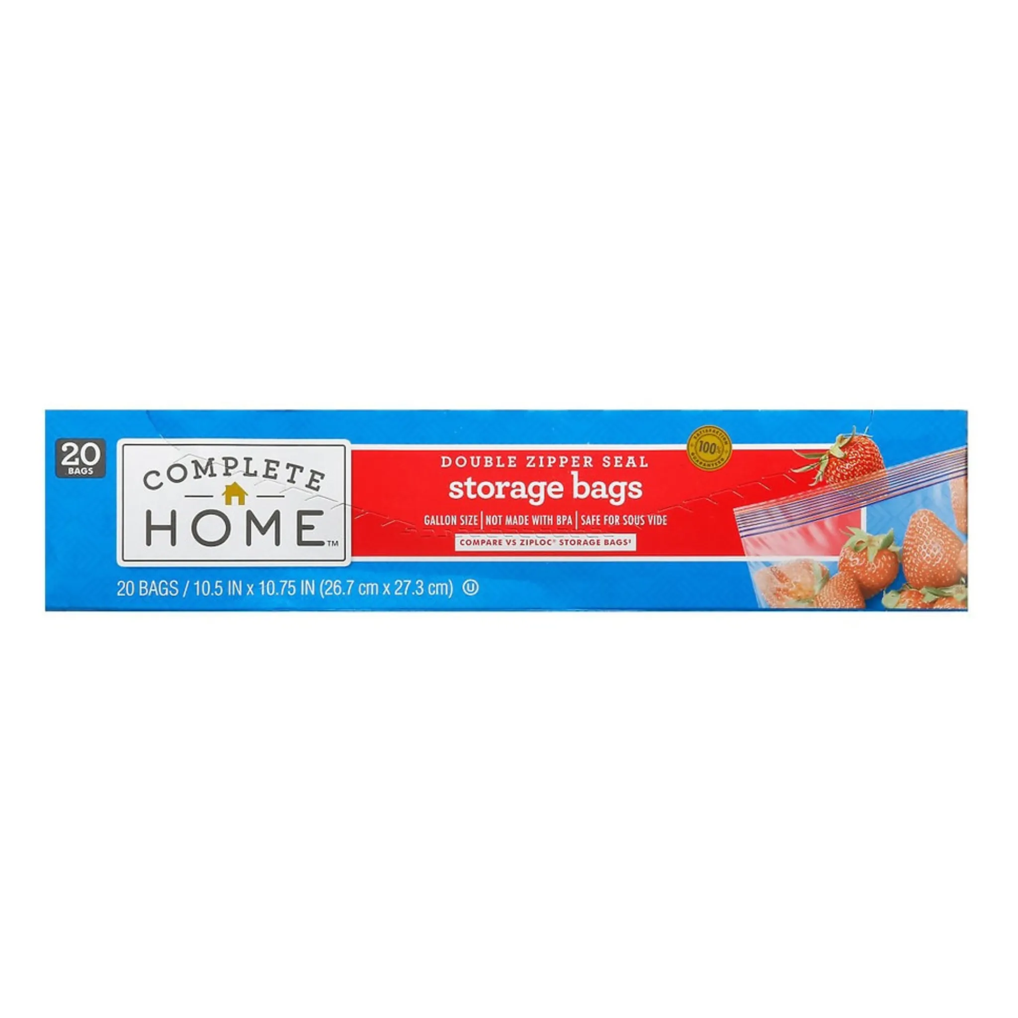 Complete Home Food Storage Bags: 20-Count Gallon Storage or Freezer & More