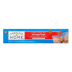Complete Home Food Storage Bags: 20-Count Gallon Storage or Freezer & More