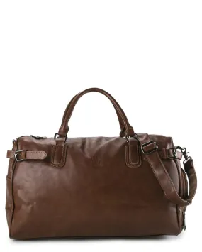 Distressed Leather Expedition Duffel Bag - Camel