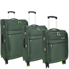DR627 Eight Spinner Wheeled Soft Expandable Suitcase Green