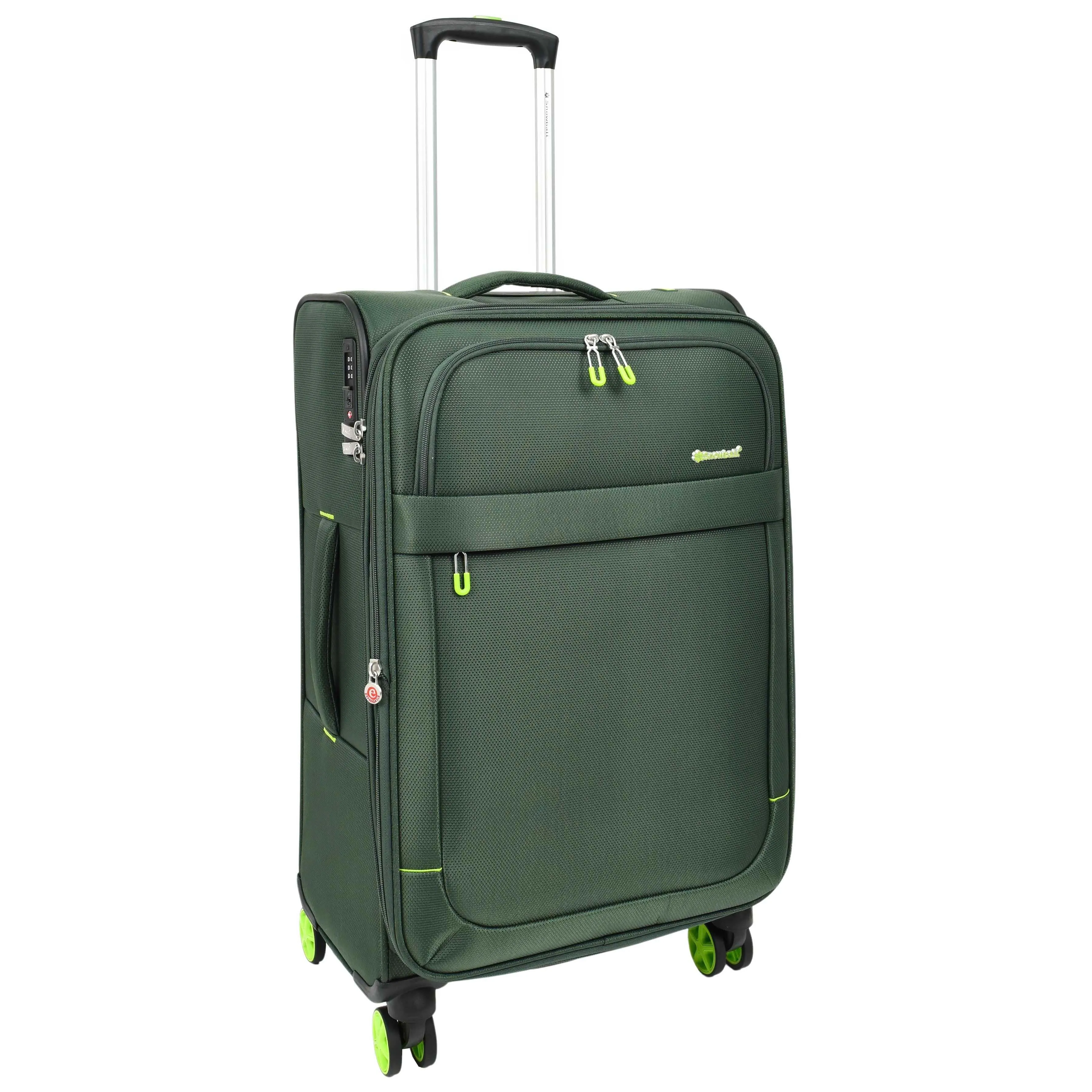 DR627 Eight Spinner Wheeled Soft Expandable Suitcase Green