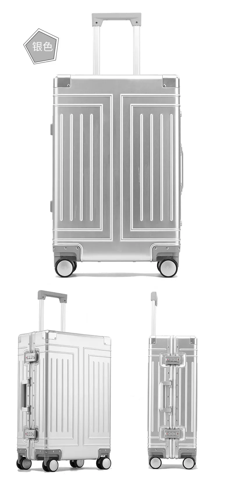 Durable Aluminum Luggage Set – Cabin Carry-On Suitcase with Wheels