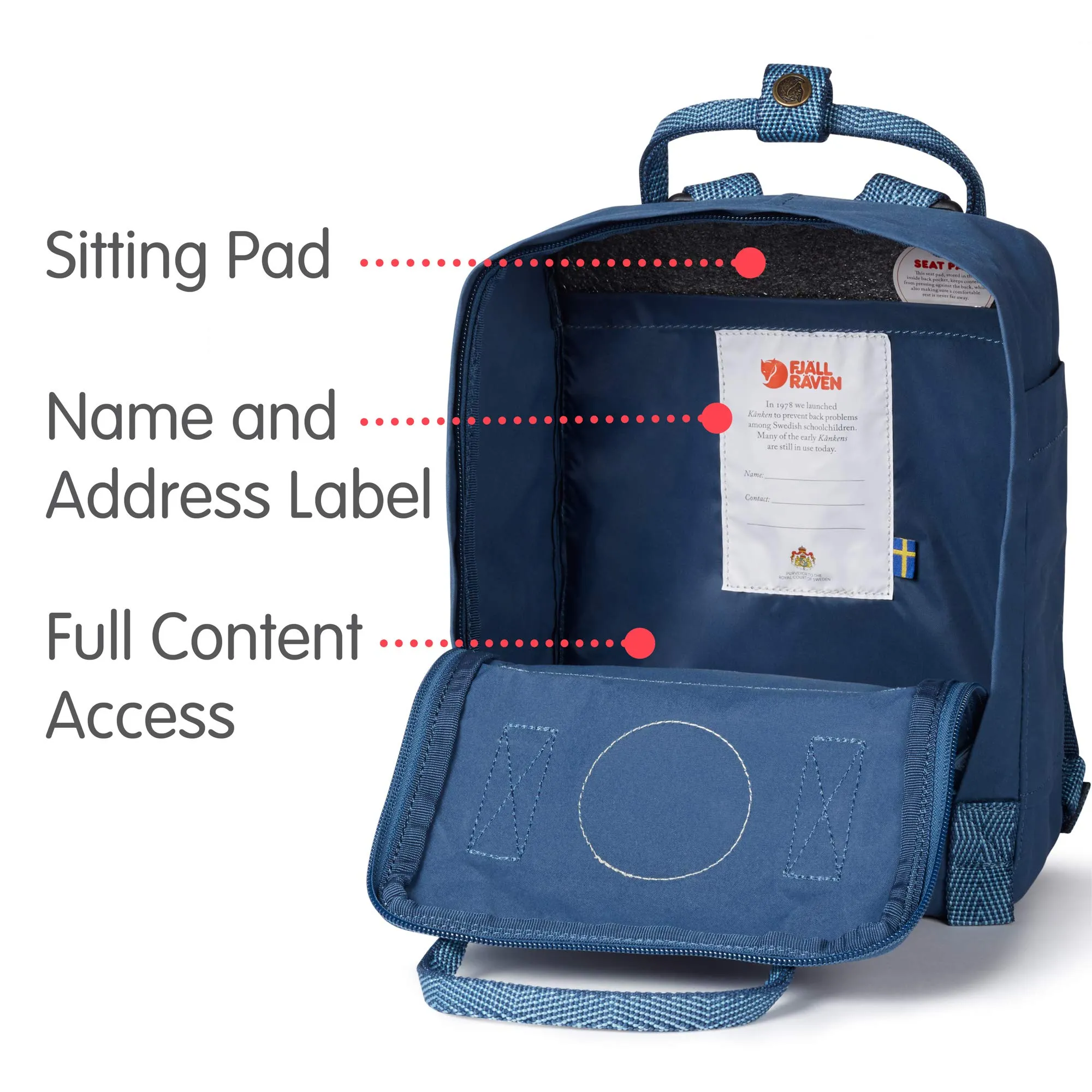Fjallraven - Kanken Classic Backpack for Everyday, Royal Blue/Goose Eye