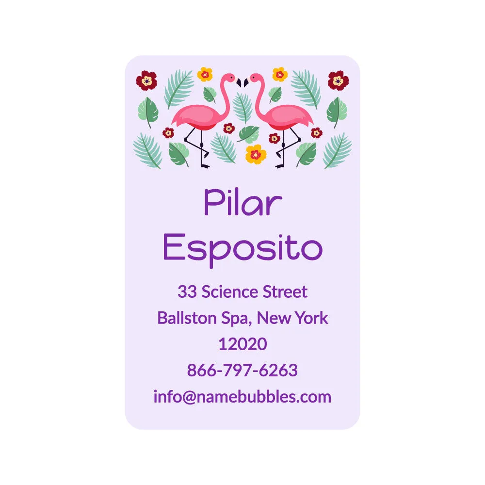 Flamingo Luggage Tag Labels