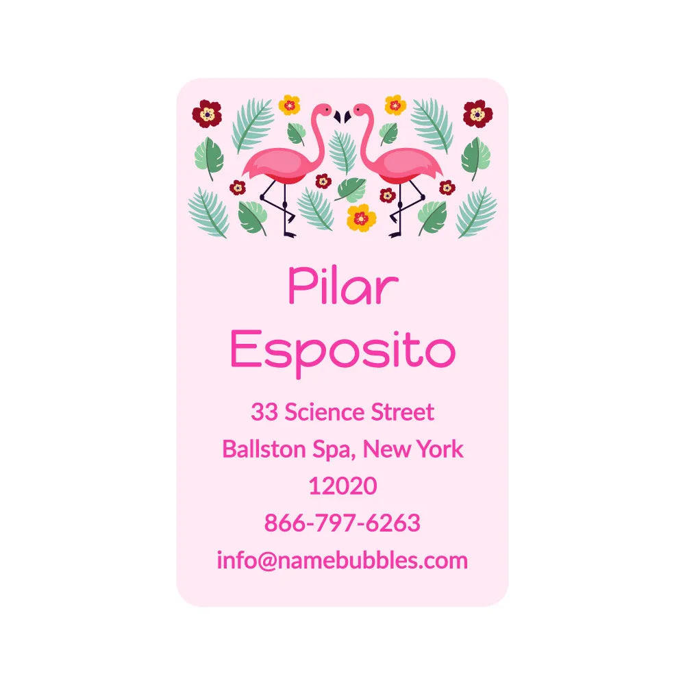 Flamingo Luggage Tag Labels
