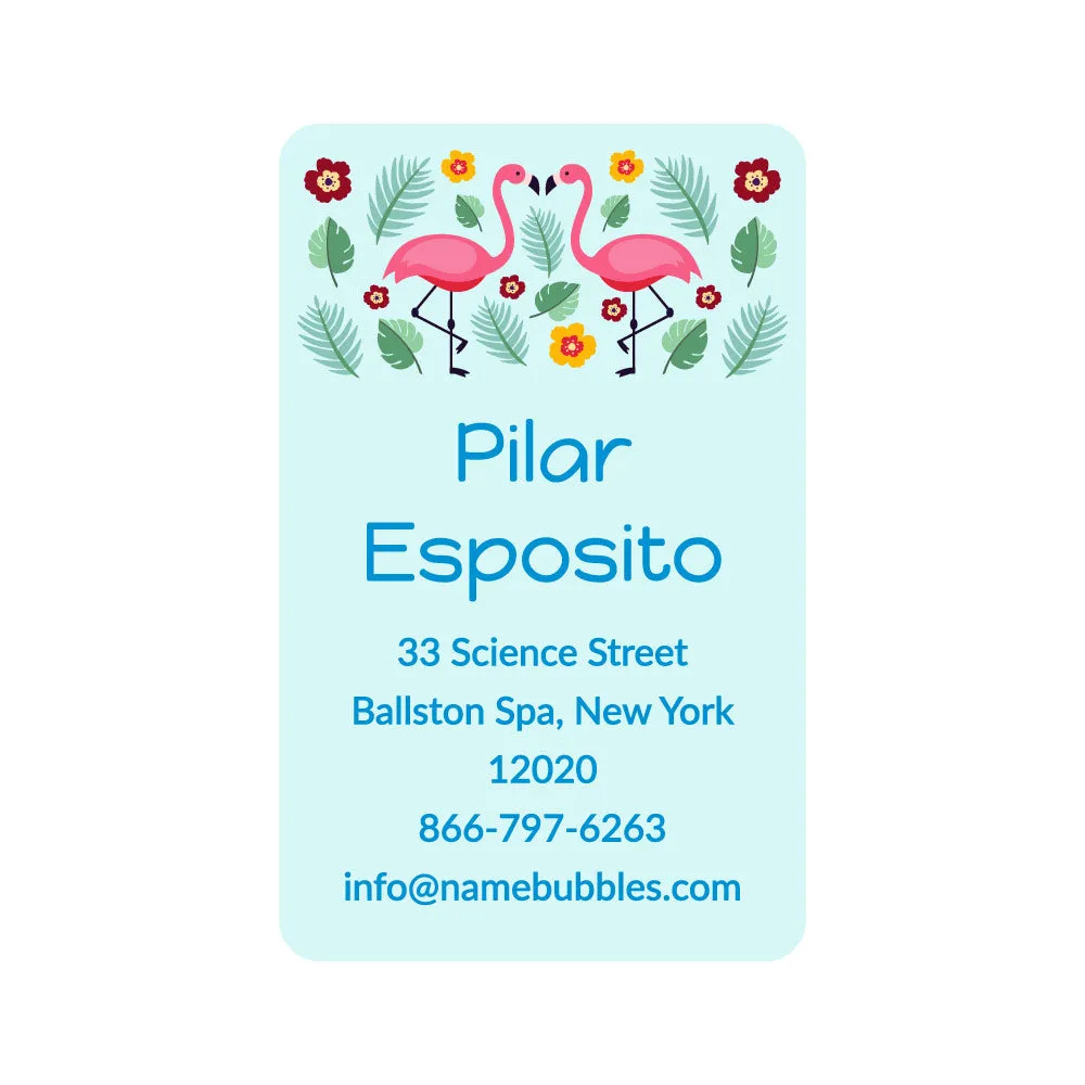 Flamingo Luggage Tag Labels