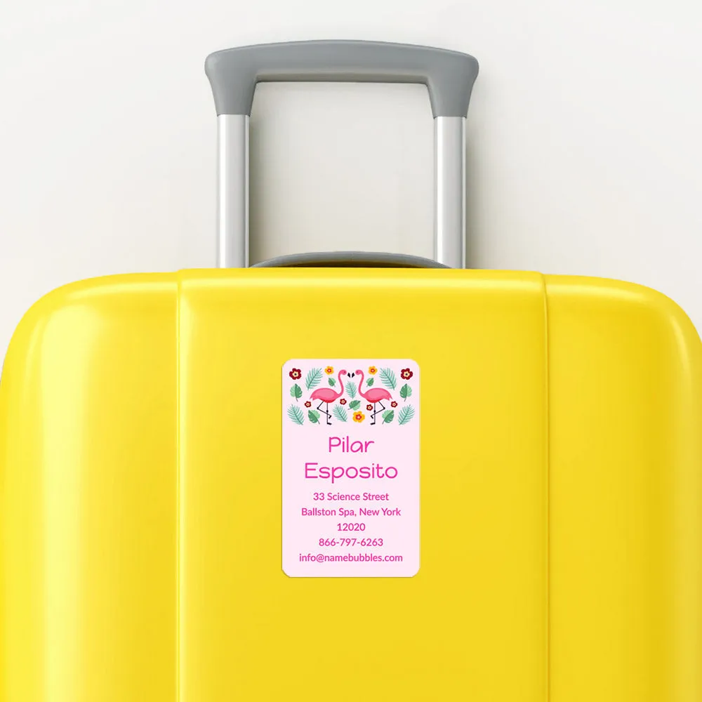 Flamingo Luggage Tag Labels
