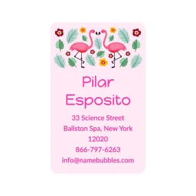 Flamingo Luggage Tag Labels