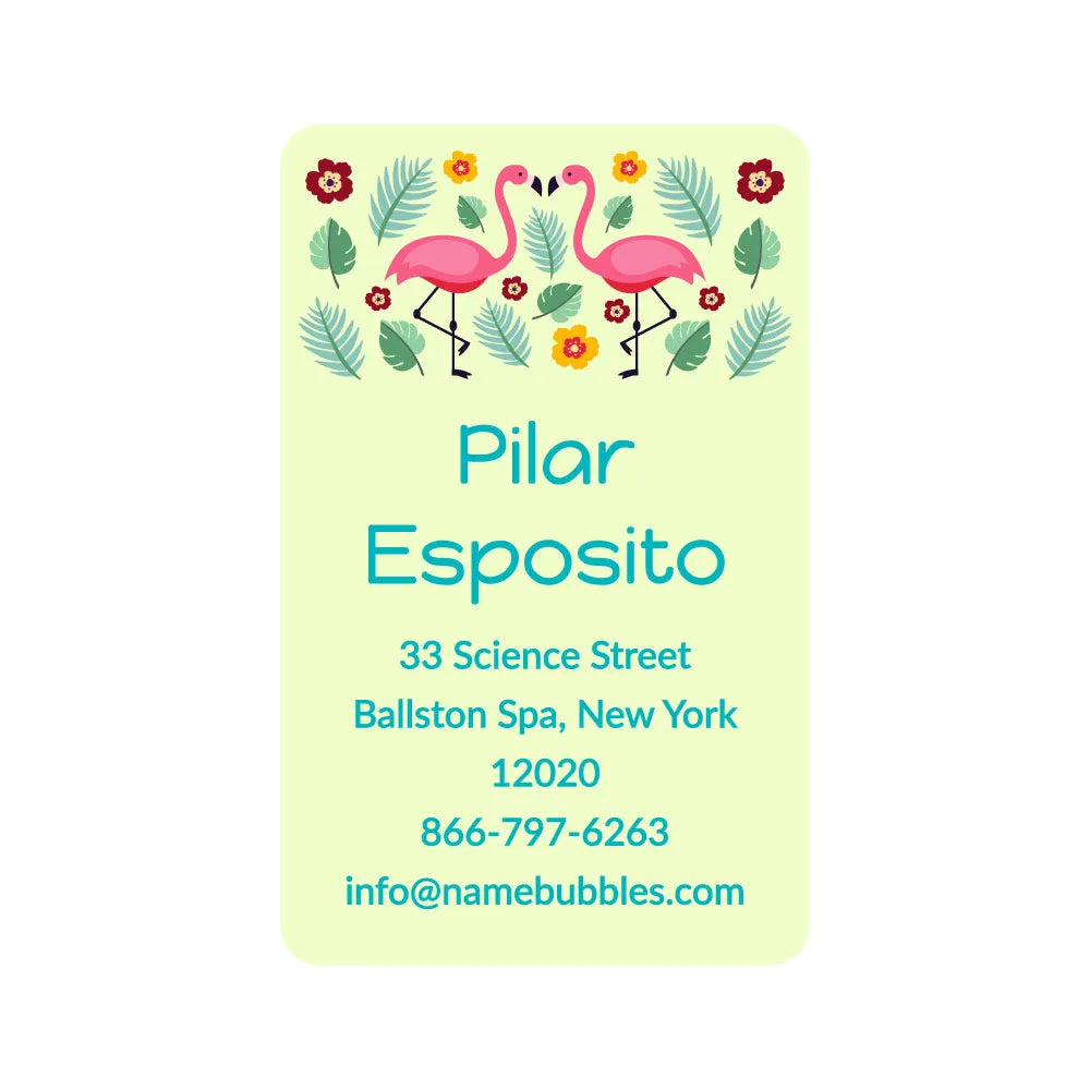 Flamingo Luggage Tag Labels