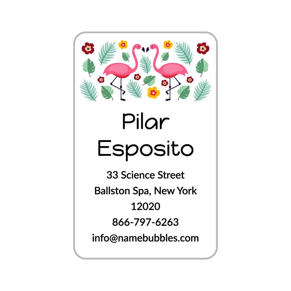 Flamingo Luggage Tag Labels