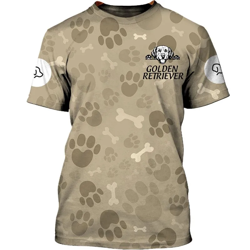 Golden Retriever In Backpacks Shirt 3D Full Printing for Dog Mom Dad lovers