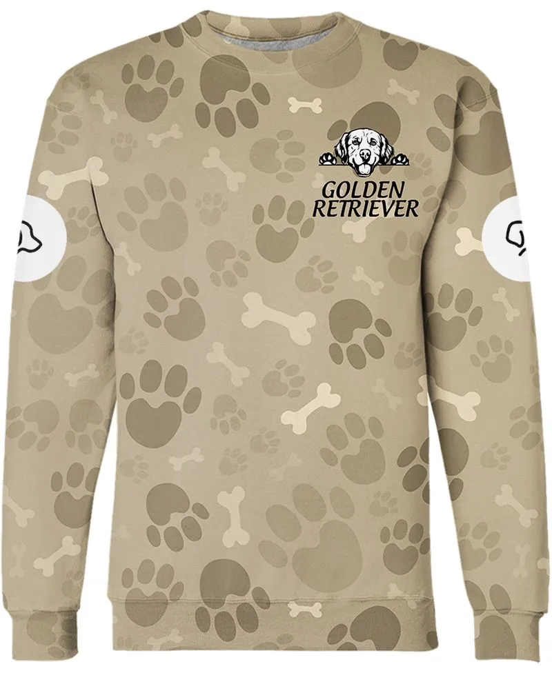 Golden Retriever In Backpacks Shirt 3D Full Printing for Dog Mom Dad lovers