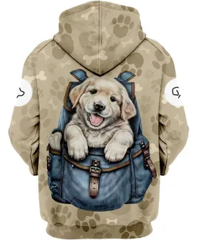 Golden Retriever In Backpacks Shirt 3D Full Printing for Dog Mom Dad lovers