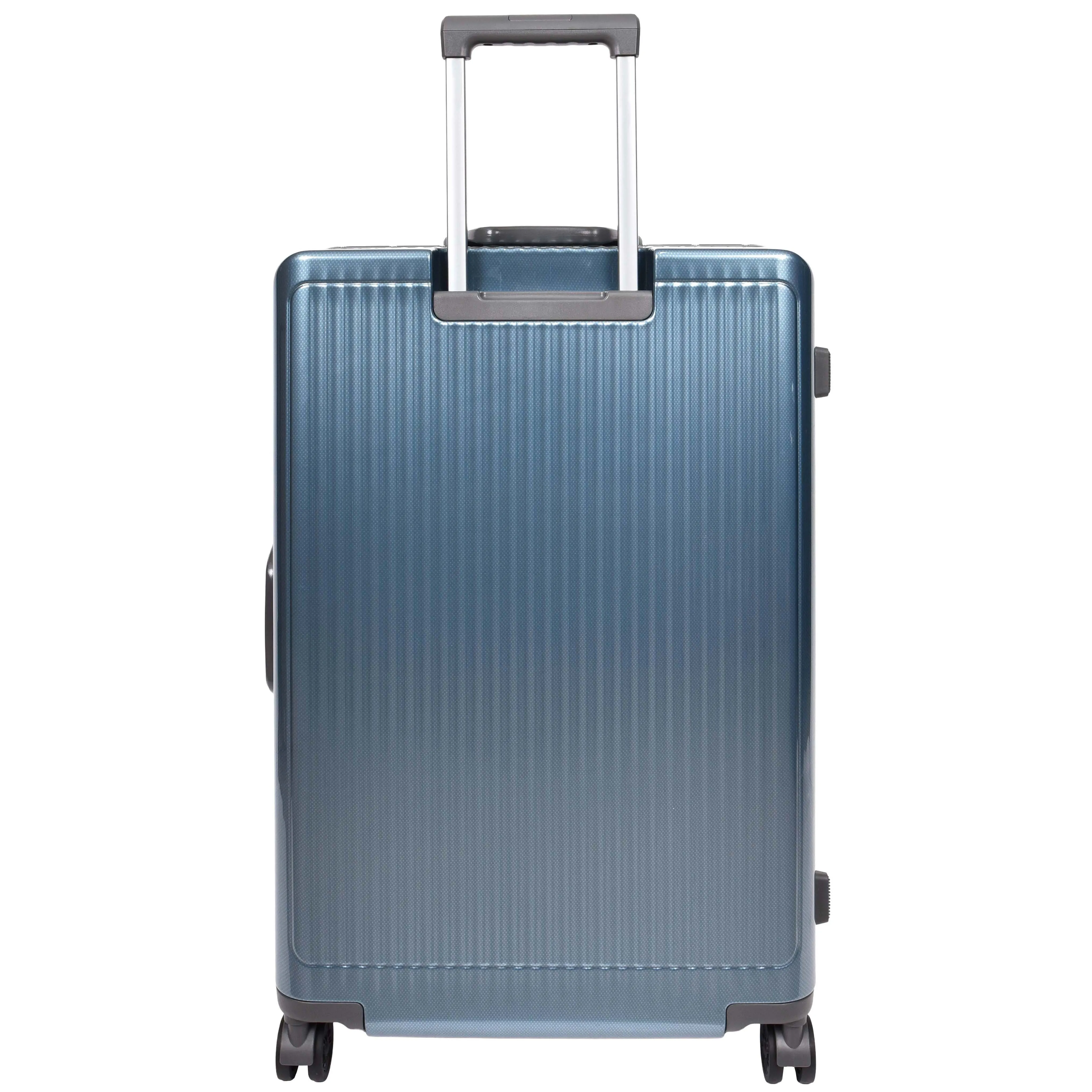 Hard side Spinner Luggage 8 Wheels Dual TSA Latch Metal Frame Suitcases Metatron Blue