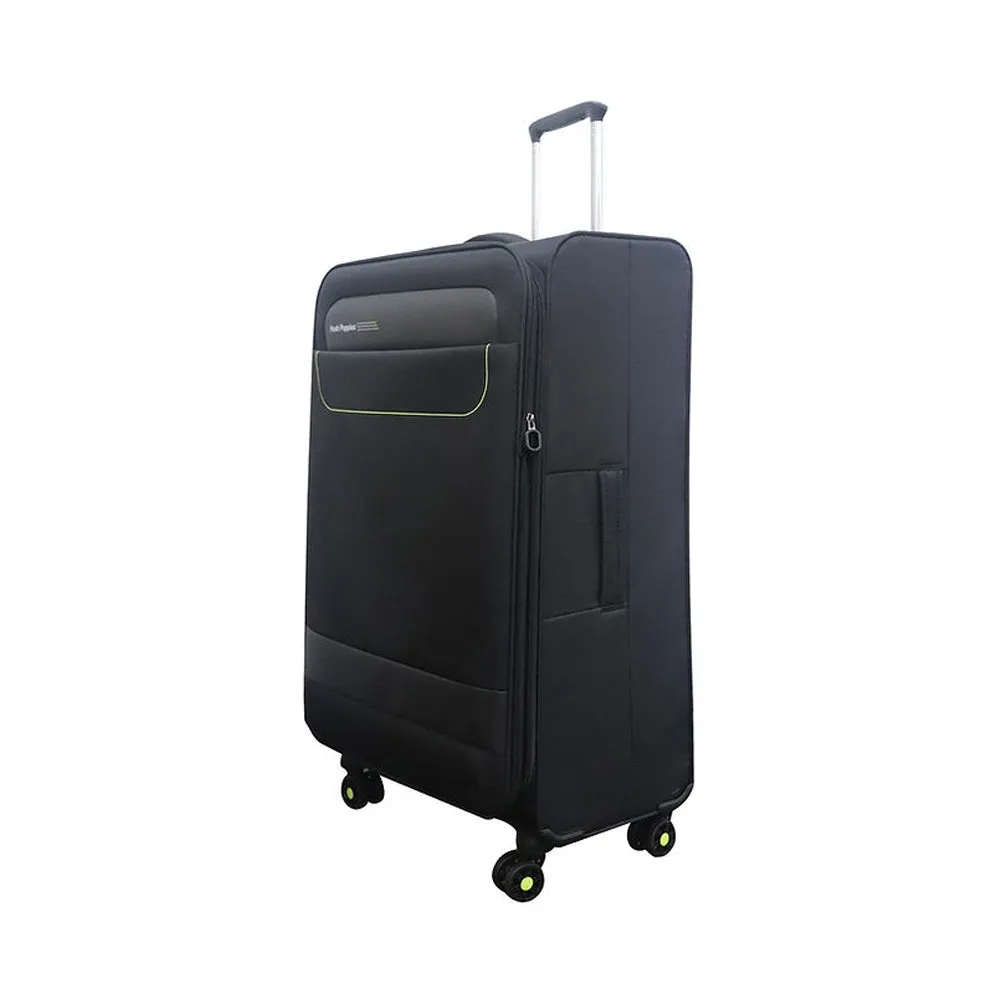 Hush Puppies HP69-3145 28" SUPER LIGHT Double Wheel Expandable Soft-Case Spinner Luggage with Anti-Theft Zipper & TSA Lock - Black