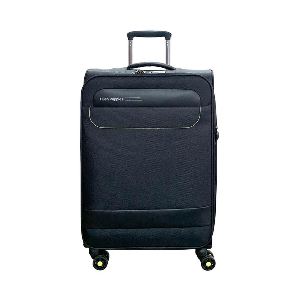 Hush Puppies HP69-3145 28" SUPER LIGHT Double Wheel Expandable Soft-Case Spinner Luggage with Anti-Theft Zipper & TSA Lock - Black
