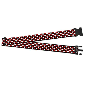 Luggage Strap - 2.0" - Mini Hearts Black/Red/White