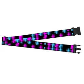 Luggage Strap - 2.0" - Pixilated Checker Black/Fuchsia/Turquoise
