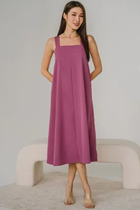 Moonlit Padded Midaxi Dress (Berry)