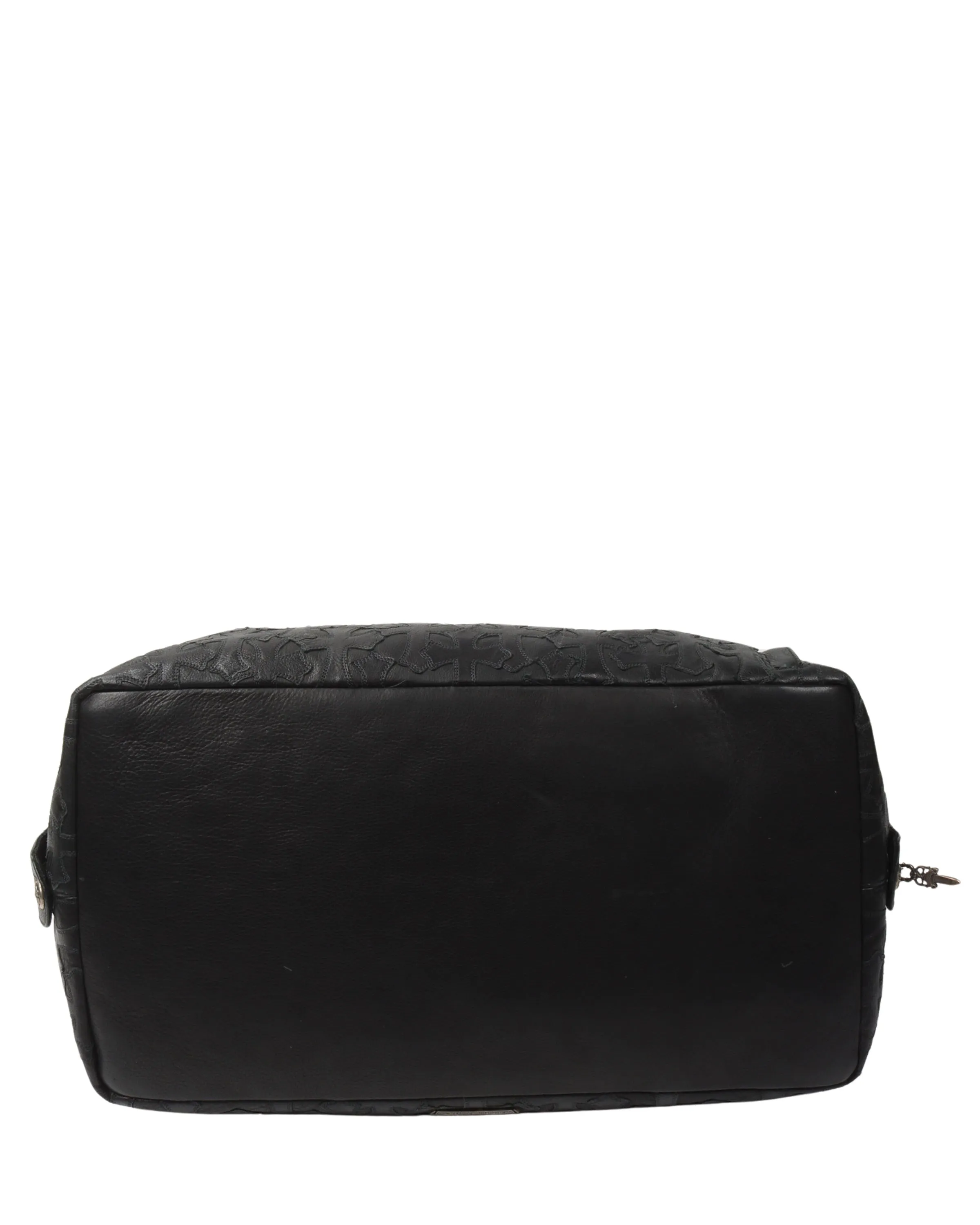 Nylon & Leather Cross Patch Duffel Bag