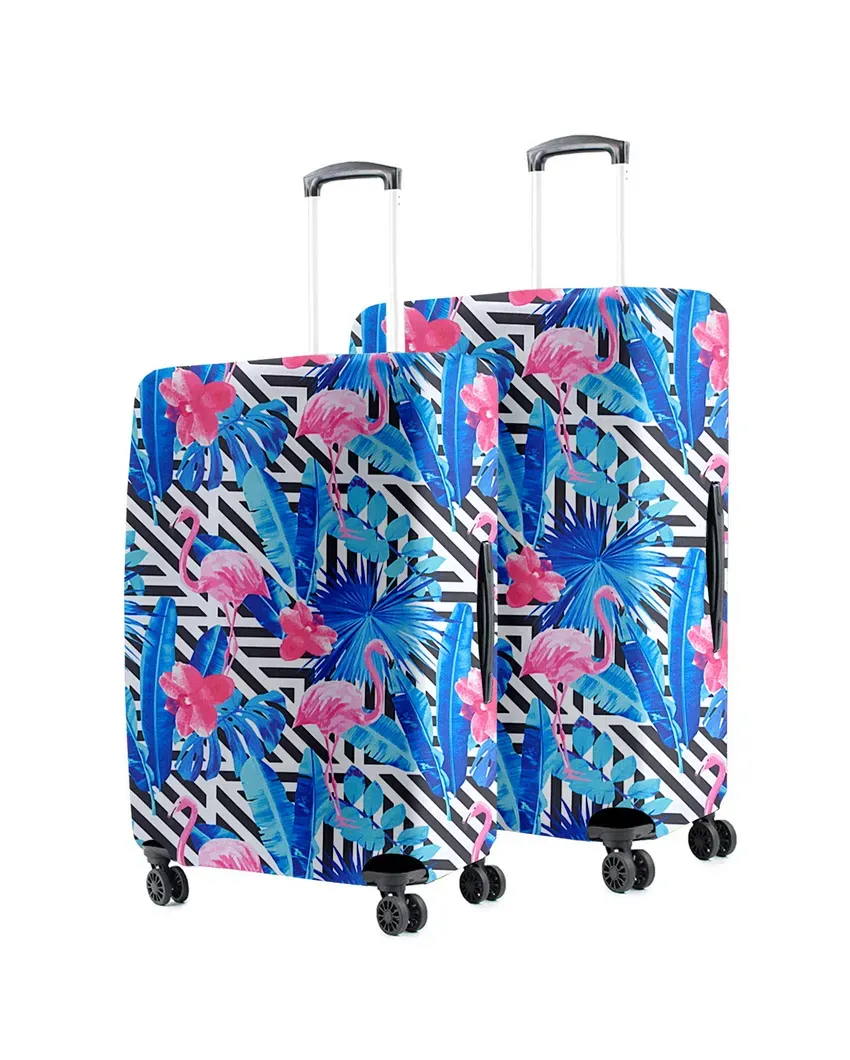 ONLY LUGGAGE COVER | Dark Blue Polyester Stretchable Printed Protective Luggage Bag Cover