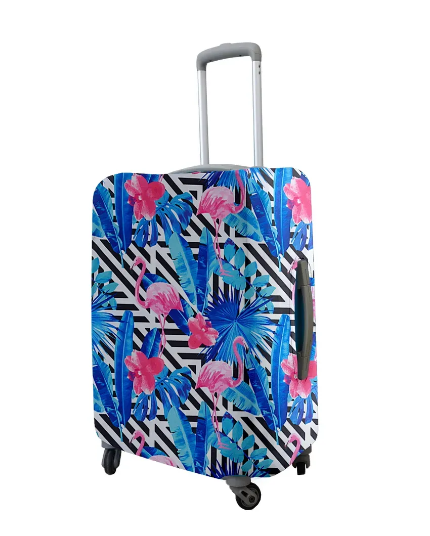 ONLY LUGGAGE COVER | Dark Blue Polyester Stretchable Printed Protective Luggage Bag Cover