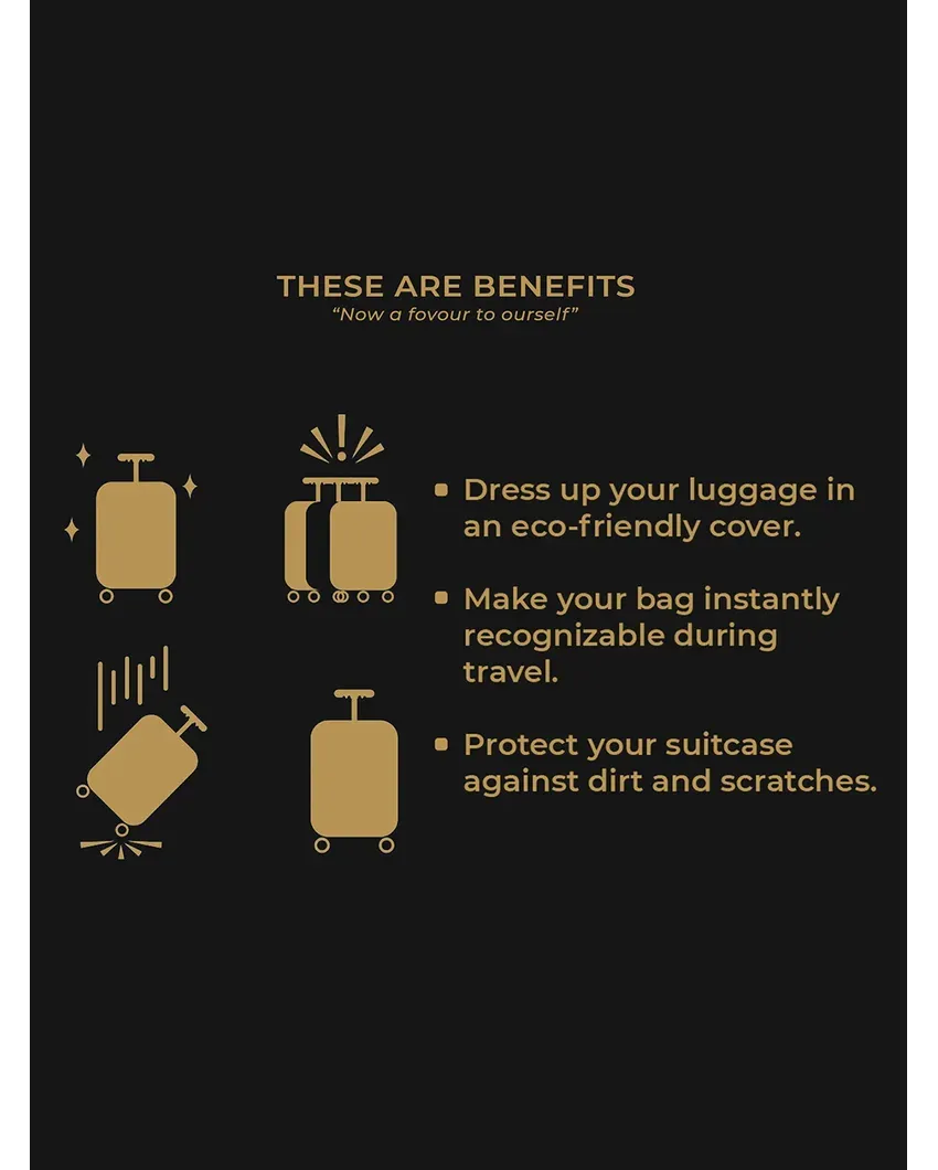 ONLY LUGGAGE COVER | Dark Blue Polyester Stretchable Printed Protective Luggage Bag Cover
