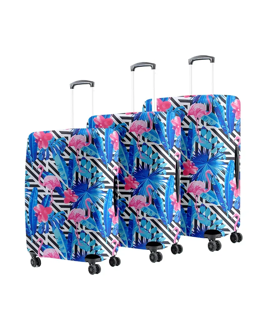 ONLY LUGGAGE COVER | Dark Blue Polyester Stretchable Printed Protective Luggage Bag Cover