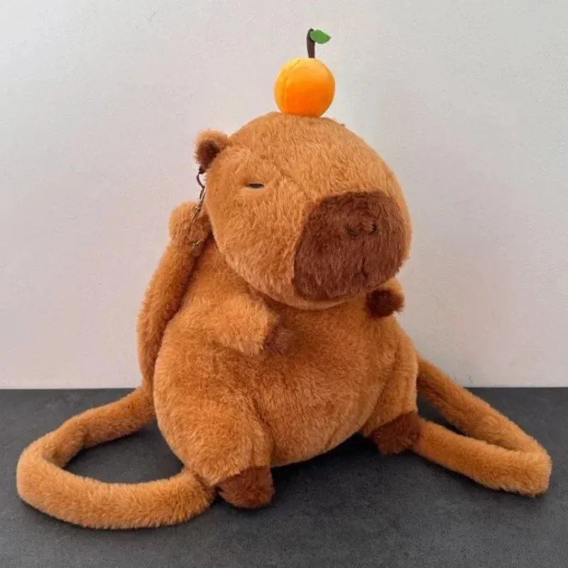 Plush Backpack Capybara Kawaii Fashion Plushie Doll Fur Bag Children's Shoulder Bag Mini Knapsack