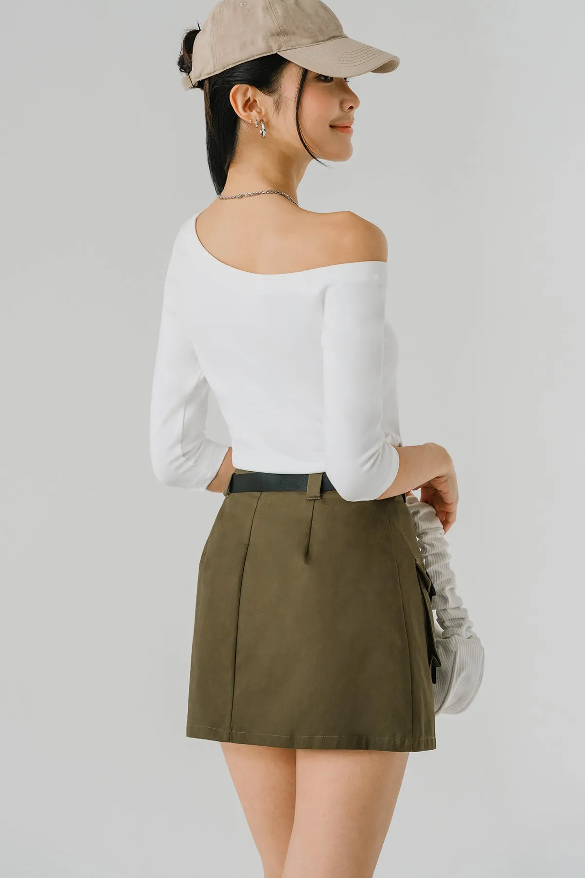 Restock* Showstopper One Shoulder Top (White)