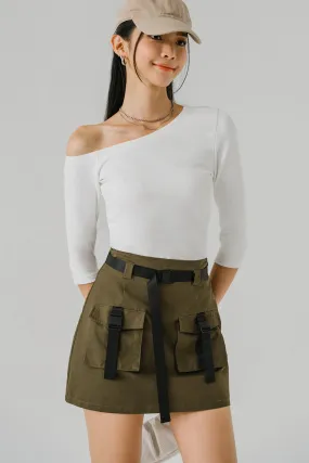 Restock* Showstopper One Shoulder Top (White)