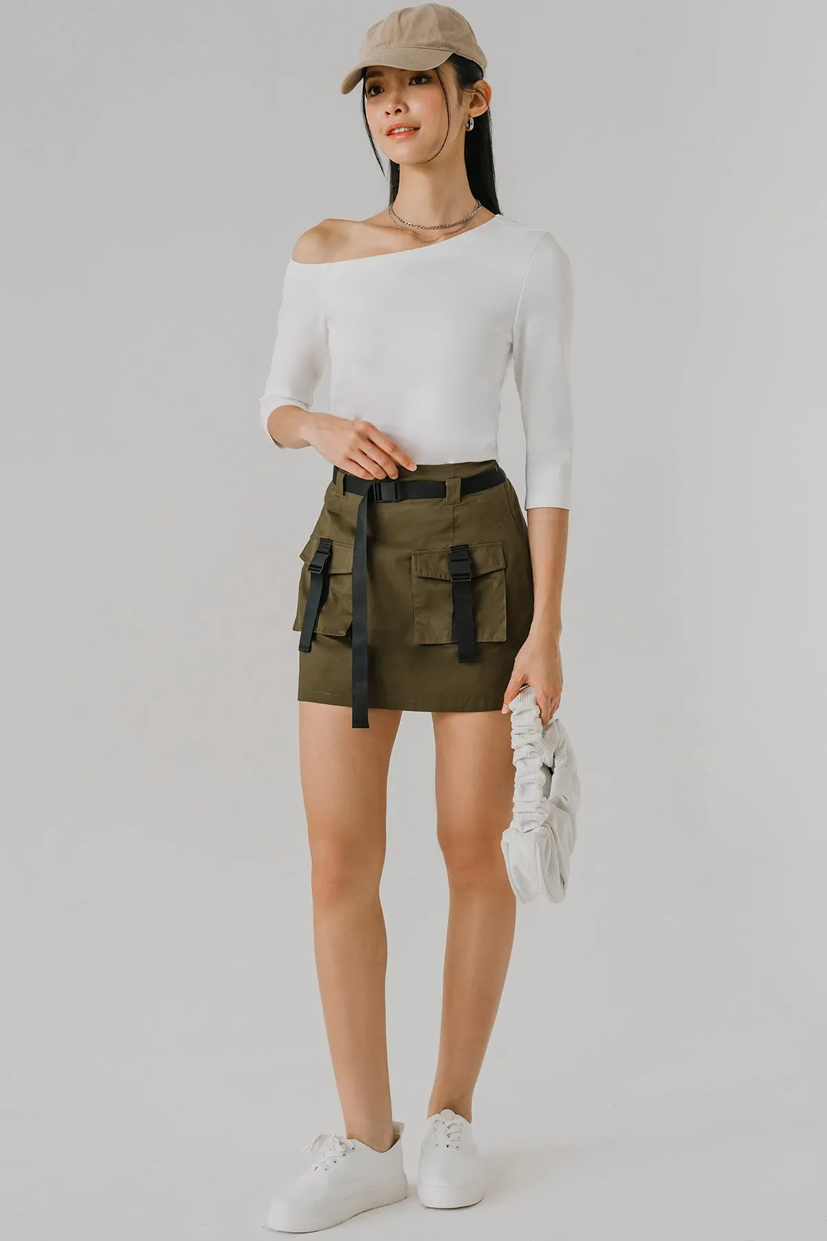 Restock* Showstopper One Shoulder Top (White)