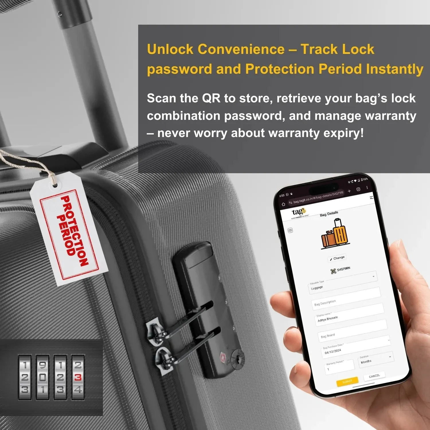 Smart Bag Security Tag - Amsterdam [Pack 2]